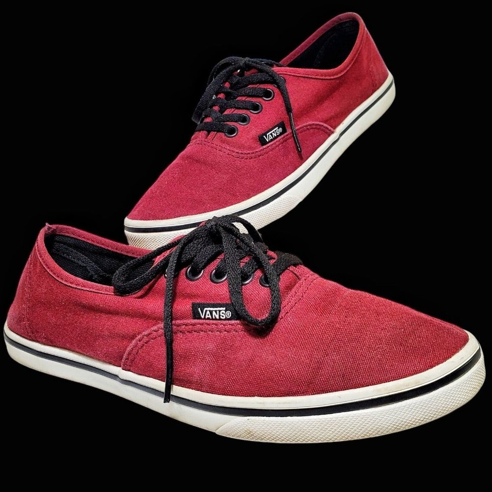 VANS Womens 6 (Mens 4.5) Burgundy / Maroon Canvas Lace Up Shoes Skate Sneakers